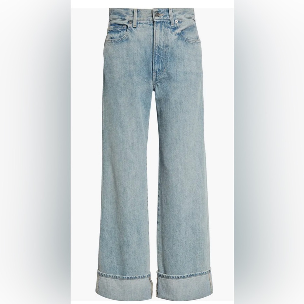 Veronica Beard Taylor Cropped High Rise Wide Jeans in airway cloud - Picture 2 of 12